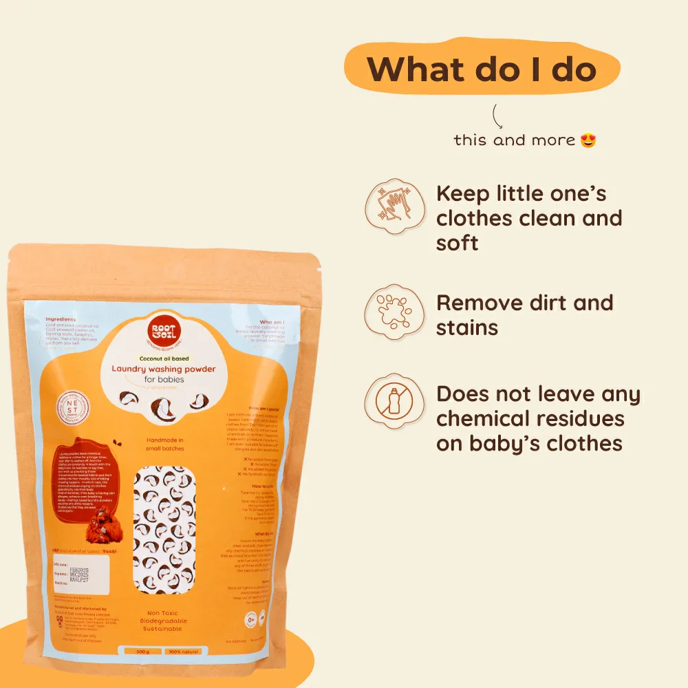 Baby Laundry Washing Powder | Unscented & Rash free baby clothes | 500 g - Image 4