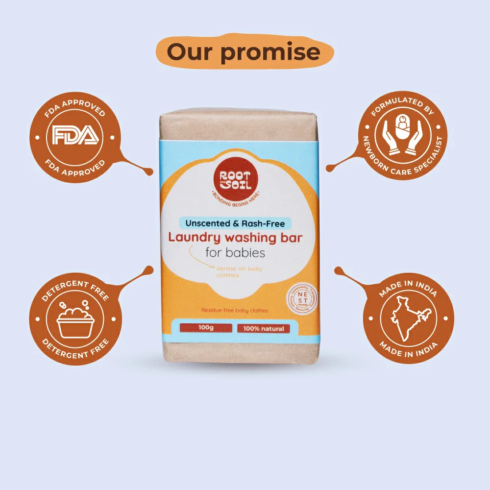 Baby Laundry Wash Bar | Unscented & Rash free baby clothes | 100 g - Image 7