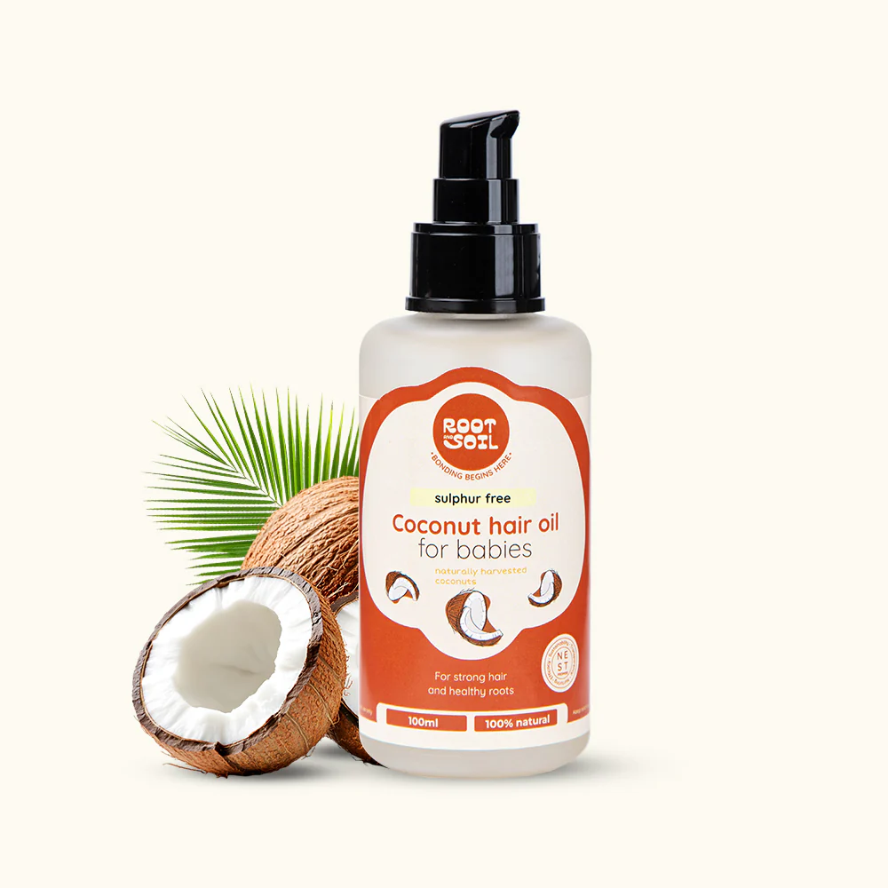 Baby Natural Coconut Hair Oil for Hair Growth, Cradle Cap & Dry Scalp Relief | Cold Pressed  | 0+ m - Image 10