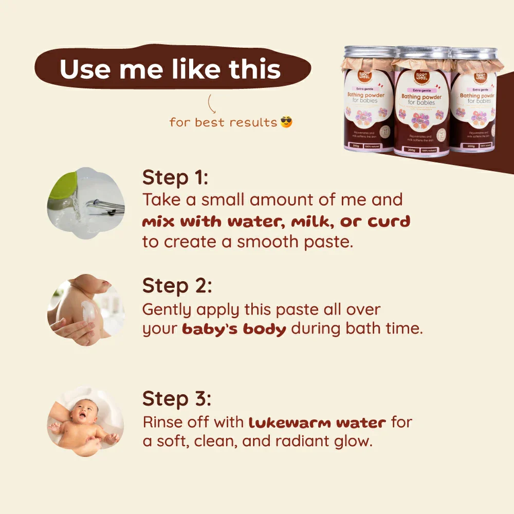 Extra Gentle Baby Bathing Powder | Time-tested blend of Real Flowers, Herbs & Grains | 0 m To 8 y  | 200 g - Image 5