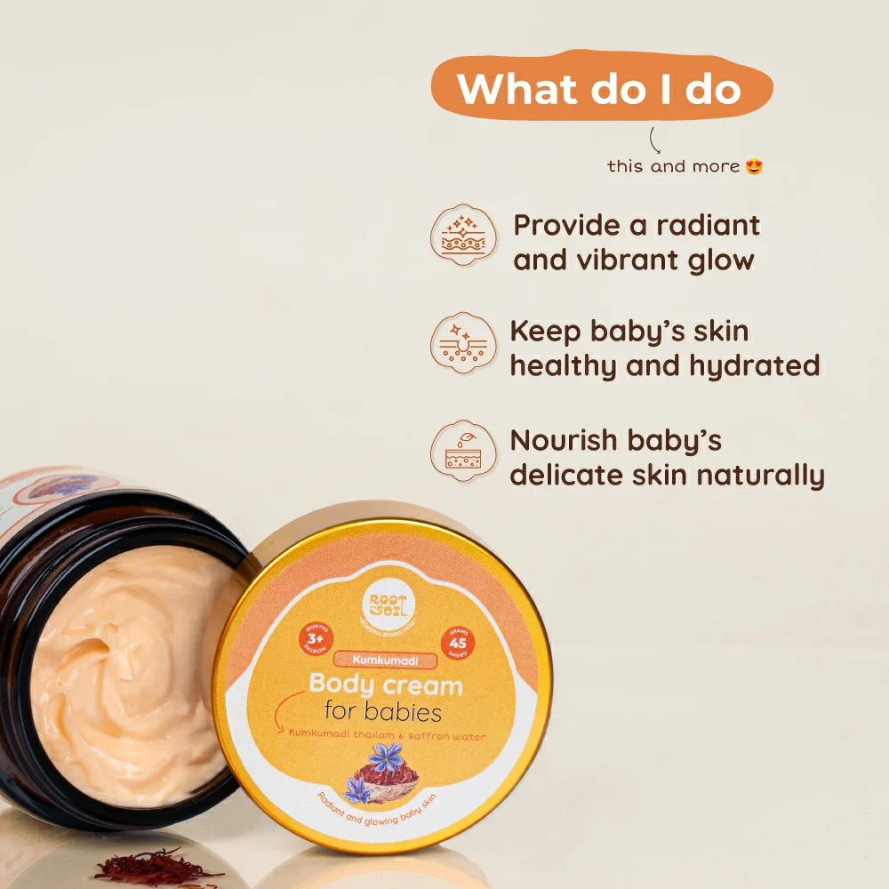 Kumkumadi  Body Cream | Radiant & Glowing Baby Skin | 3 m to 8 y | 45 g - Image 3
