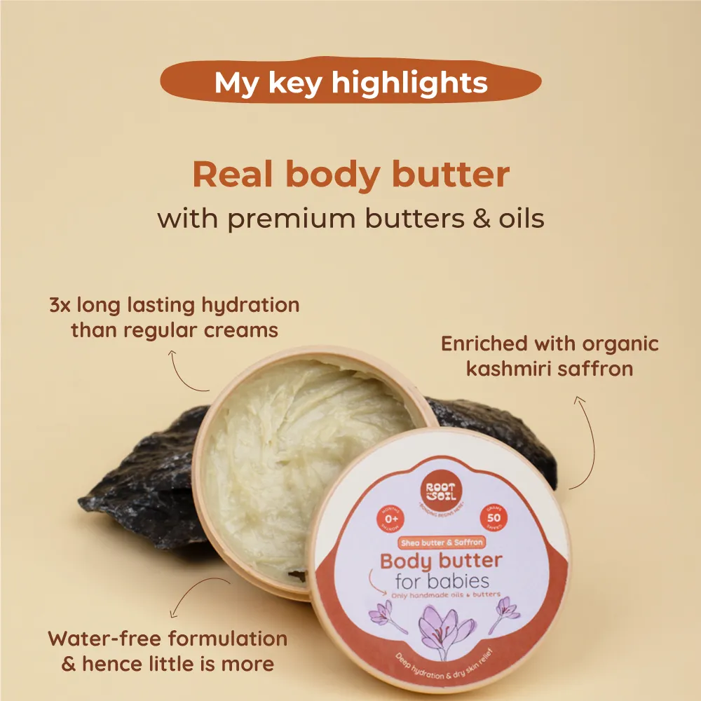Baby Body Butter With Saffron | Butter based for Deep Hydration & Glow | 0+ m - Image 4
