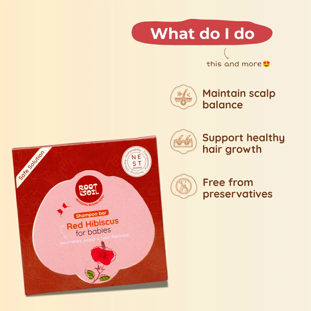 Red Hibiscus Shampoo Bar For Babies  | Hair Strengthening & Growth | 100 g | 0+ M - Image 4