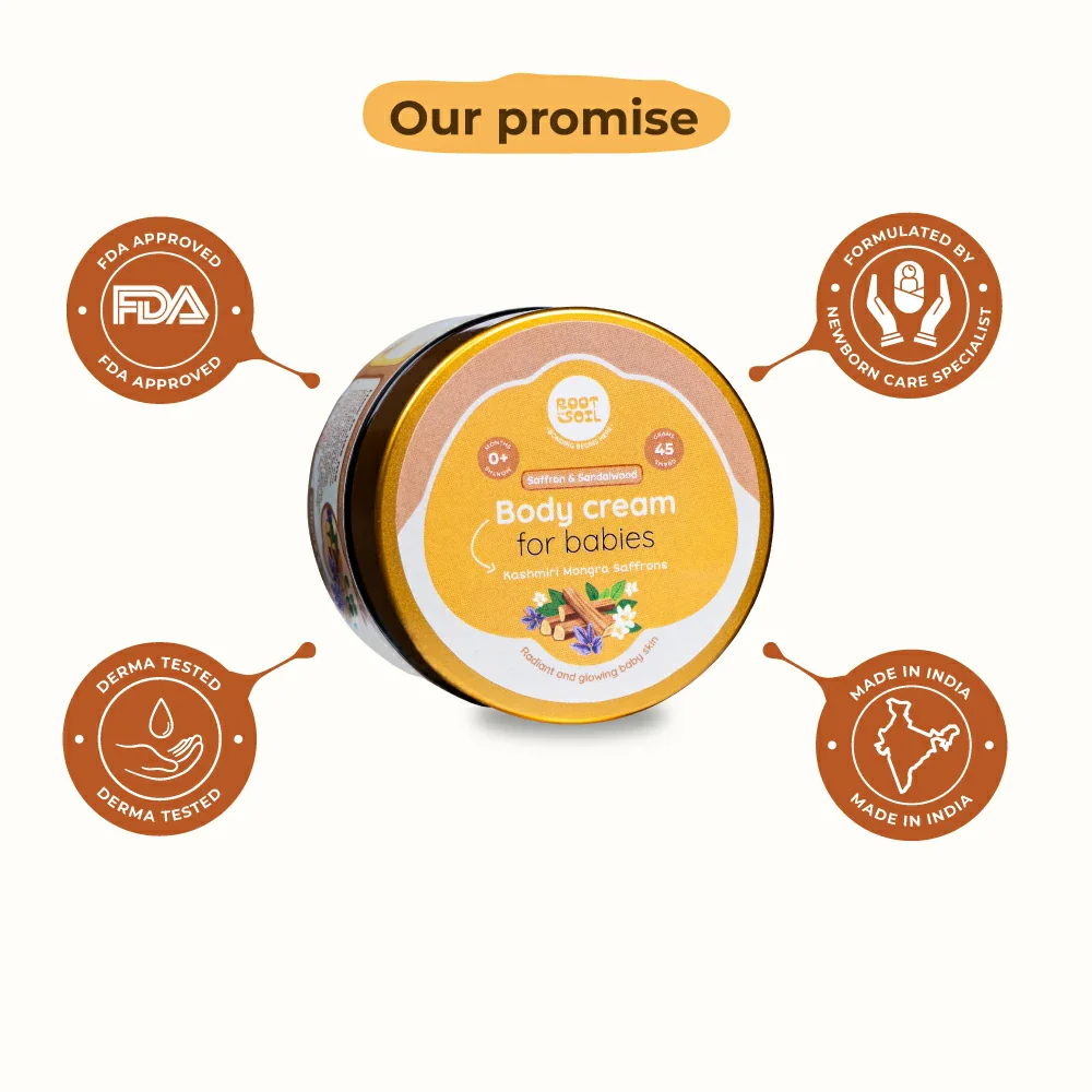 Saffron & Sandalwood Body Cream  | Glowy & Healthy Baby Skin | 0 m - 8 y | 45 g - Image 7