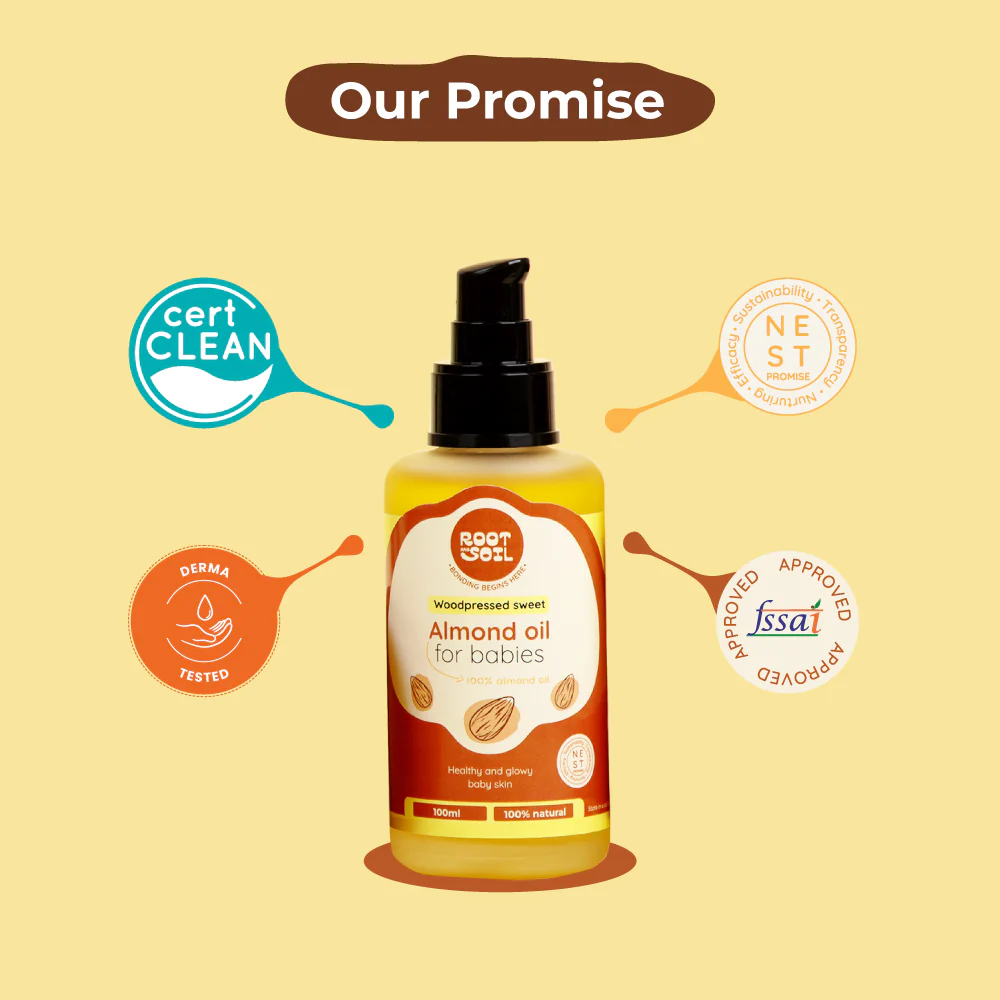 Wood-Pressed Sweet Almond Oil For Babies | Organic & 100% Pure | Healthy & Glowy Baby Skin | 0+ m - Image 7